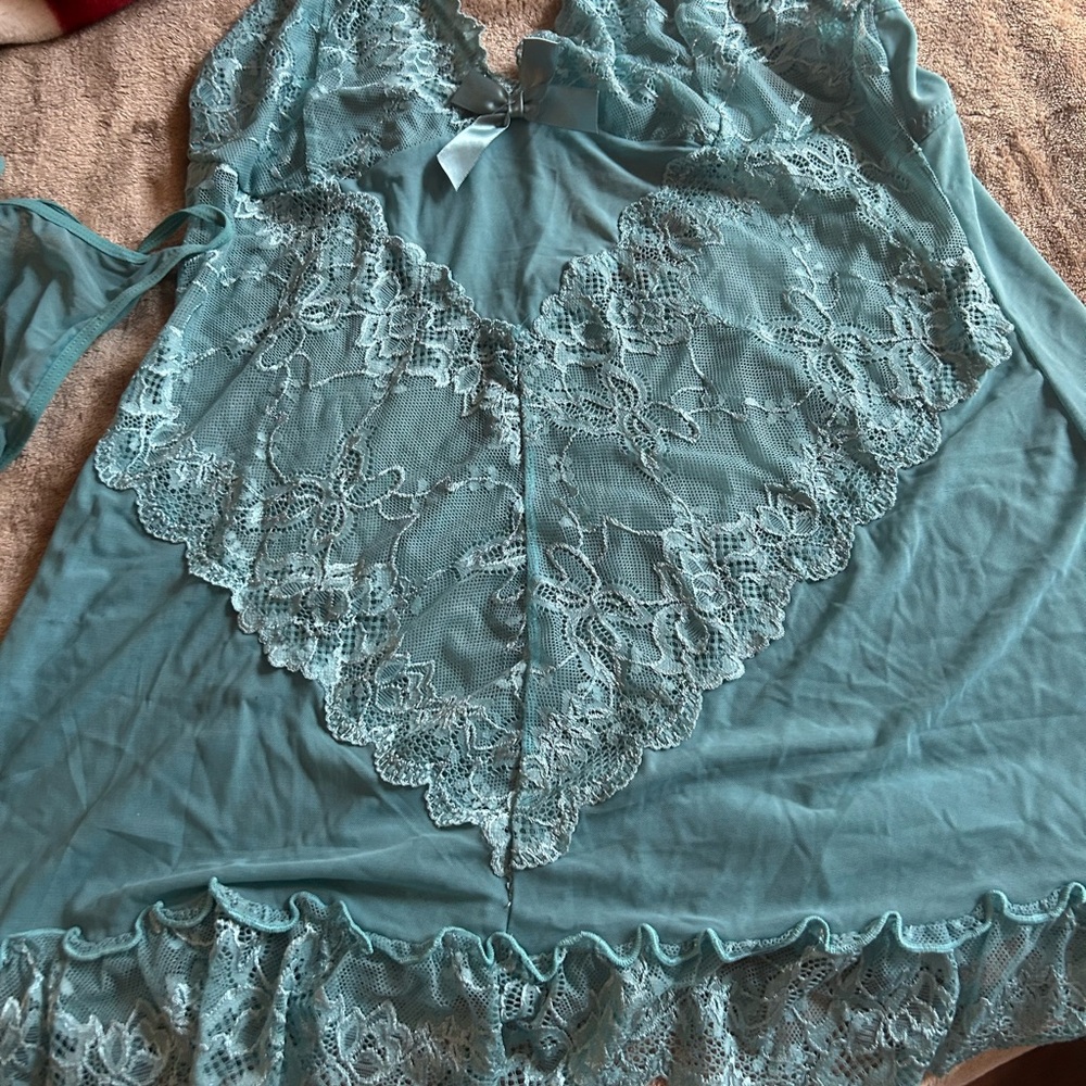 Elegant Lace Teal Women's Top